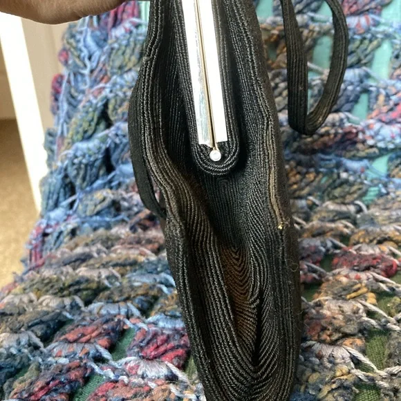 1940s Genuine Korday black cord handbag/clutch. Vintage - Picture 4 of 8